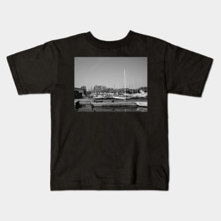 Moored boats on the Norfolk Broads Kids T-Shirt